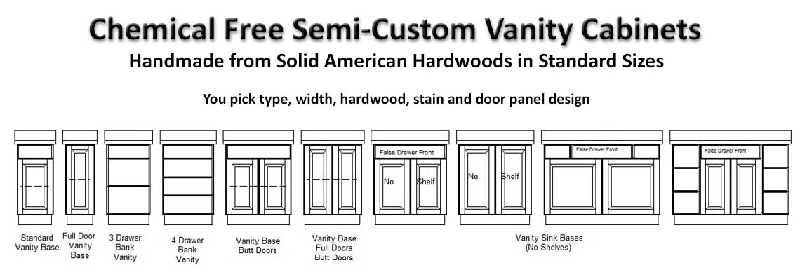 Chemical Free Semi-Custom Vanity Base Cabinets