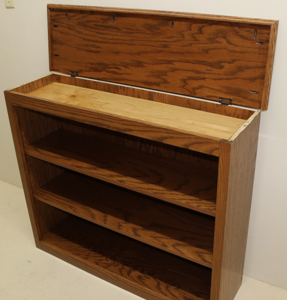 Bookcase Red Oak With Secret Compartment Canary Cabinets