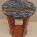 Round Red Oak Side Table