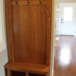 Custom Red Oak Coat Bench Open Storage Area