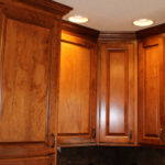 Angled Wall Cabinets With Crown Moulding